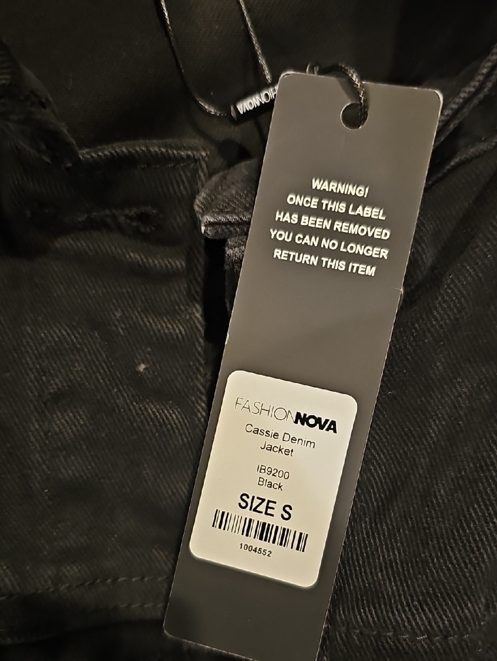 Fashion Nova Cassie Denim Black Long Button Jacket.. Size Small..free Shippg - Picture 5 of 7